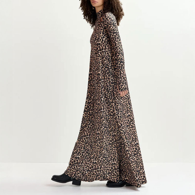 ESSENTIEL ANTWERP Germa Long Dress in Leopard Print