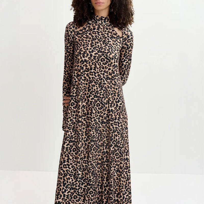 ESSENTIEL ANTWERP Germa Long Dress in Leopard Print