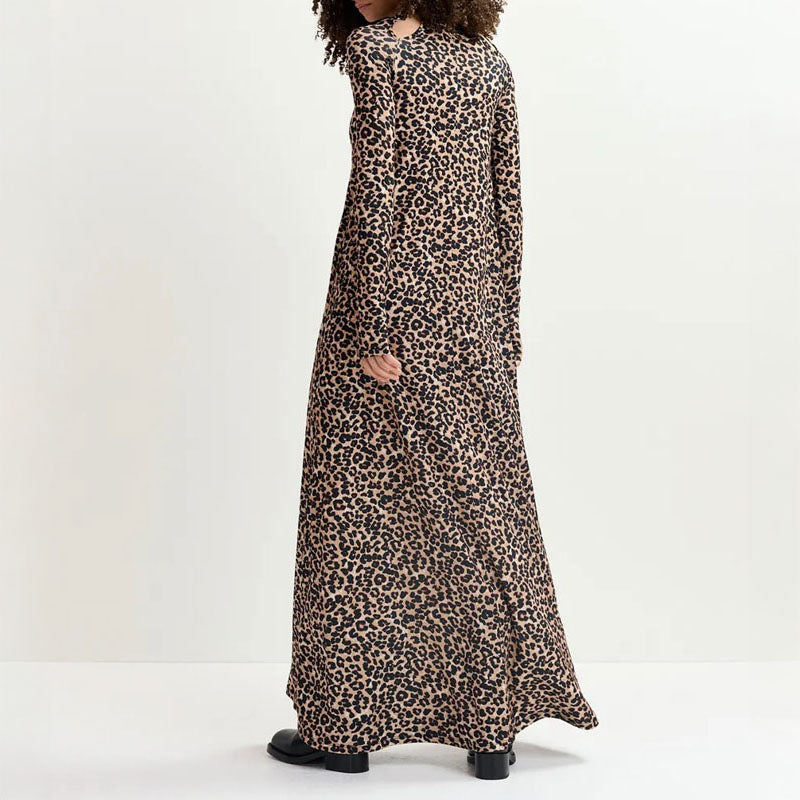 ESSENTIEL ANTWERP Germa Long Dress in Leopard Print