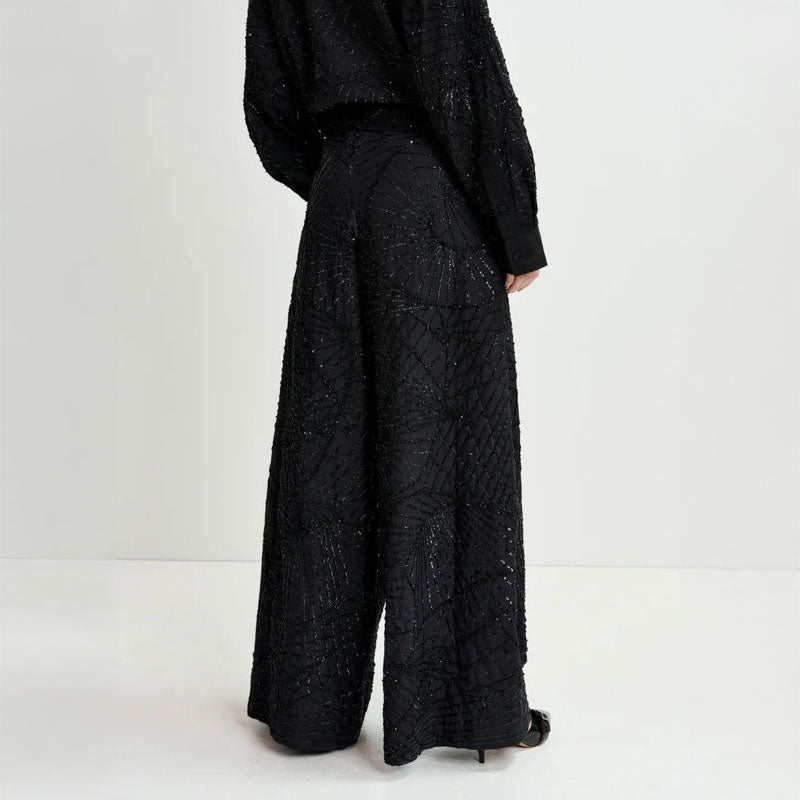 ESSENTIEL ANTWERP Girgo Full Sequin Pants in Black
