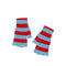 QUINTON & CHADWICK Stripe Fingerless Gloves in Red/ Turquoise