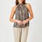 SUZY D Goldina Satin Halter Neck Top in Leopard Print