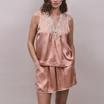 FAUNE Gracie Modal Satin Cami in Vintage Rose