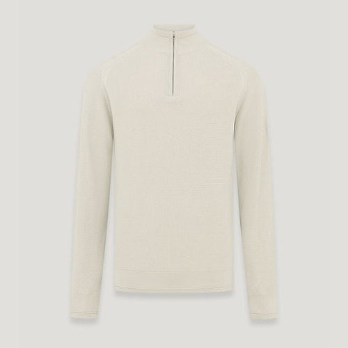 BELSTAFF Guide Quarter Zip Jumper in Stone Beige