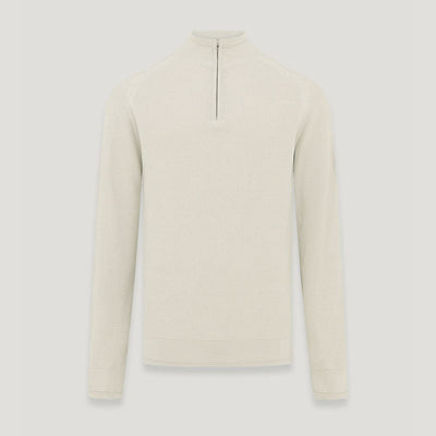 BELSTAFF Guide Quarter Zip Jumper in Stone Beige