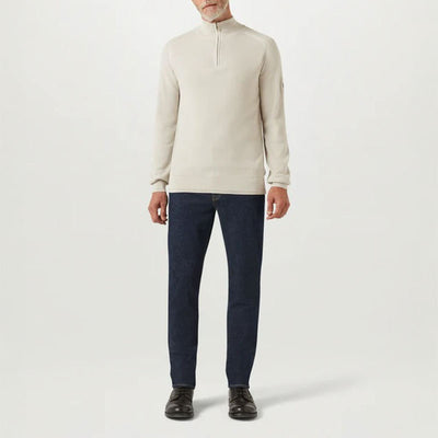 BELSTAFF Guide Quarter Zip Jumper in Stone Beige