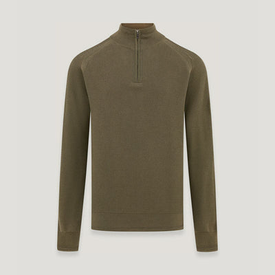 BELSTAFF Guide Quarter Zip Jumper in Surplus Green