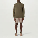 BELSTAFF Guide Quarter Zip Jumper in Surplus Green