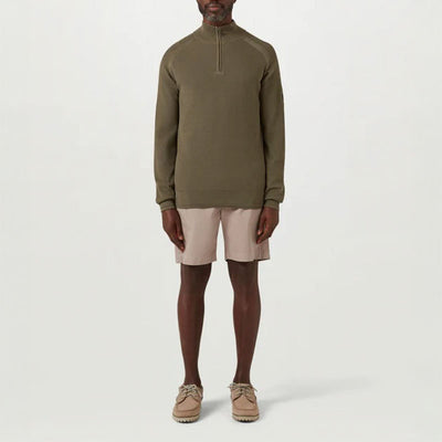 BELSTAFF Guide Quarter Zip Jumper in Surplus Green