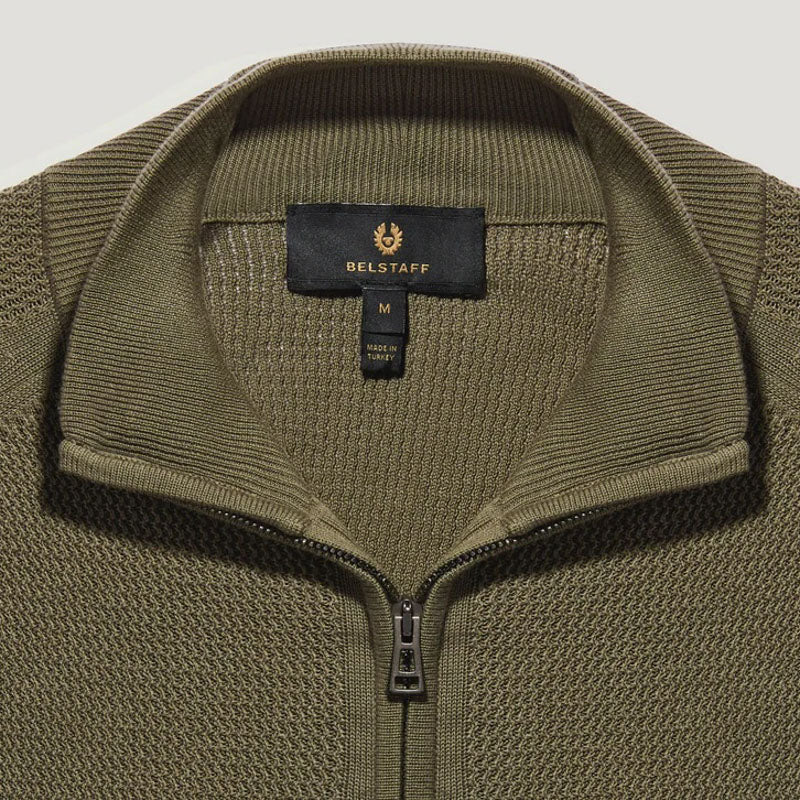 BELSTAFF Guide Quarter Zip Jumper in Surplus Green