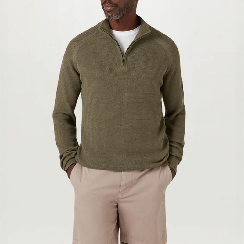 BELSTAFF Guide Quarter Zip Jumper in Surplus Green