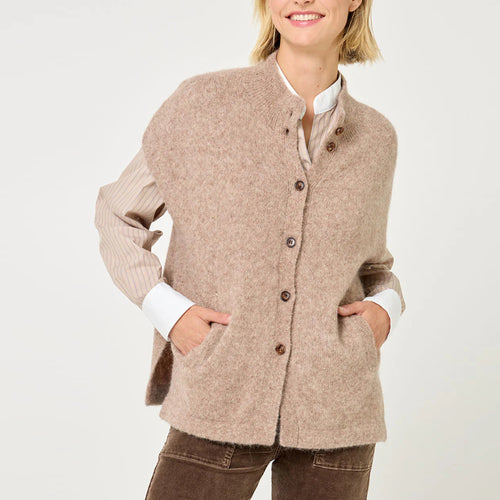 FIVE Alpaca Mix Gilet in Cappuccino