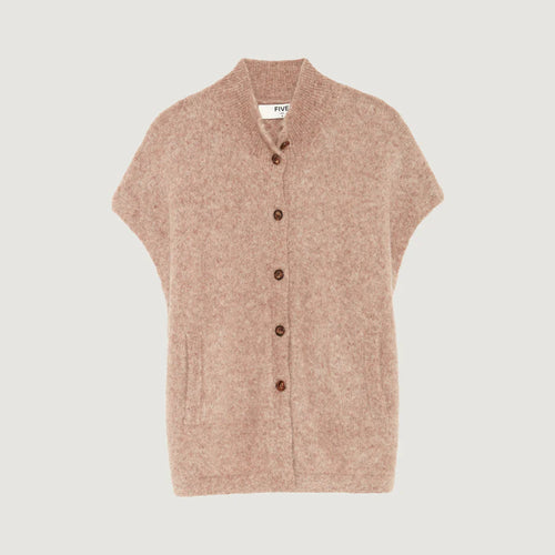 FIVE Alpaca Mix Gilet in Cappuccino