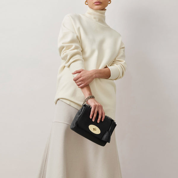 MULBERRY Lily Glossy Goat Bag  in Black/Gold