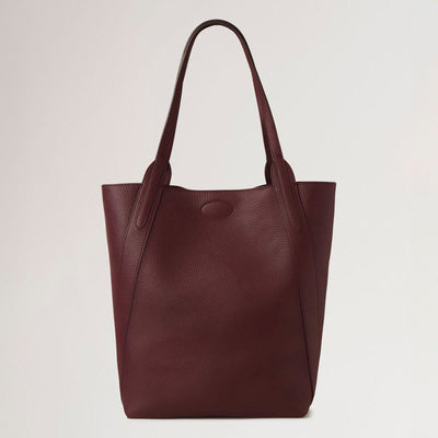 MULBERRY North South Bayswater Tote Heavy Grain Handbag in Black Cherry