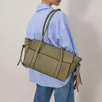 MULBERRY Small Soft Bayswater in Linen Green Heavy Grain