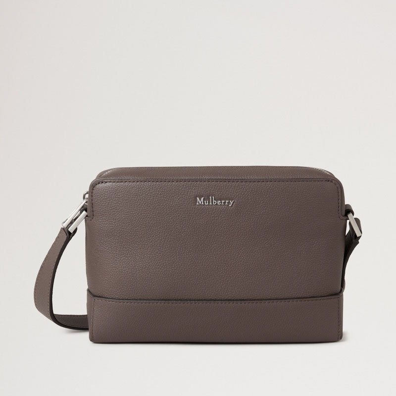 MULBERRY Small Farringdon Messenger in Taupe Brown Small Pebble Grain