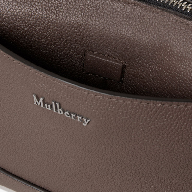 MULBERRY Small Farringdon Messenger in Taupe Brown Small Pebble Grain