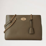 MULBERRY Lily Chain Tote in Linen Green