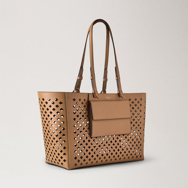 MULBERRY Perforated Tote Bag in Toffee
