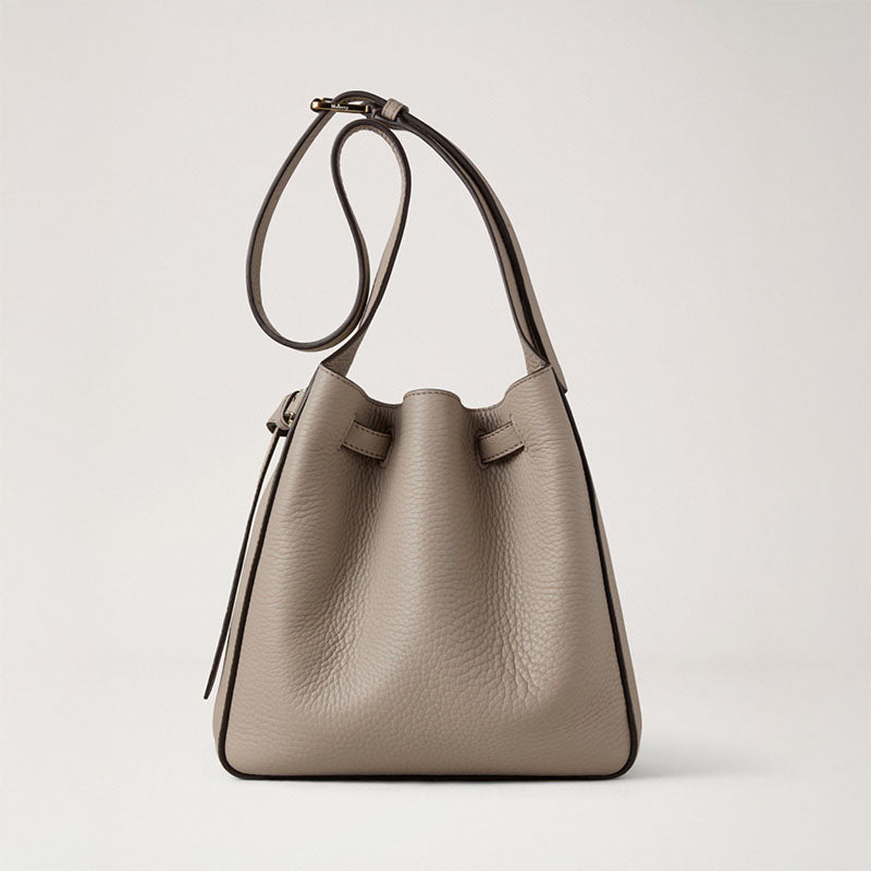 MULBERRY Lyra Small Belted HG Bucket Bag in Cashmere Taupe