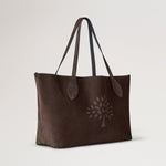 MULBERRY Oversized Suede Tote Bag in Chocolate