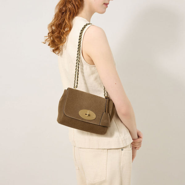 MULBERRY Lily Suede Handbag in Salcombe Sand