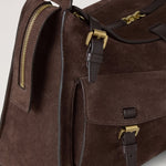 MULBERRY Roxanne Shoulder Suede Handbag in Chocolate