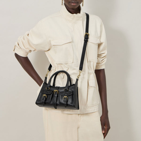 MULBERRY Mini Roxanne in Black High Shine Leather