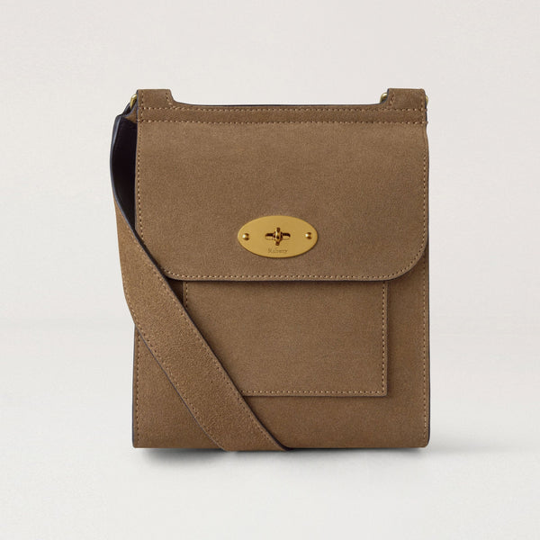 MULBERRY Small Antony Suede Handbag in Salcombe Sand