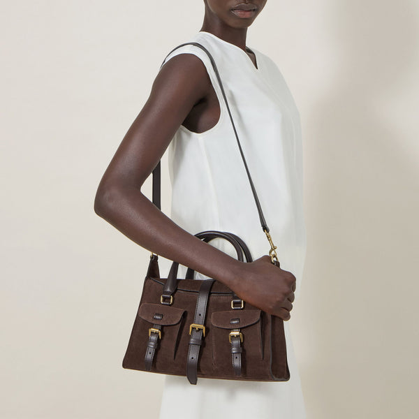 MULBERRY Small Roxanne in Chocolate Suede