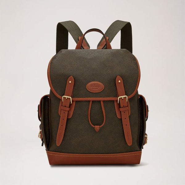 MULBERRY Heritage Eco Scotchgrain Backpack - Mole/cognac