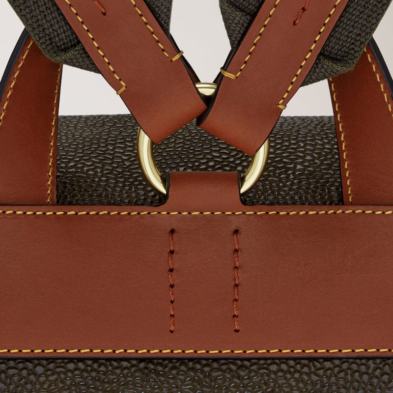 MULBERRY Heritage Eco Scotchgrain Backpack - Mole/cognac