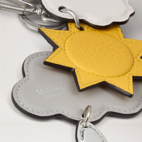 MULBERRY British Park Keyring in Sun & Clouds