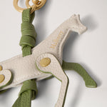 MULBERRY Horse Keyring in Chalk