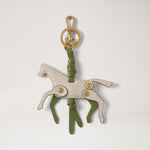MULBERRY Horse Keyring in Chalk