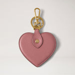MULBERRY Heart Small Classic Grain Keyring in Pink Scrumpy