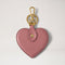 MULBERRY Heart Small Classic Grain Keyring in Pink Scrumpy