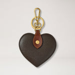 MULBERRY Heart Scotchgrain Keyring in Mole-Cognac