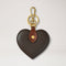 MULBERRY Heart Scotchgrain Keyring in Mole-Cognac
