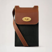 MULBERRY Mini Antony Pouch Eco Scotchgrain Bag in Black/Cognac