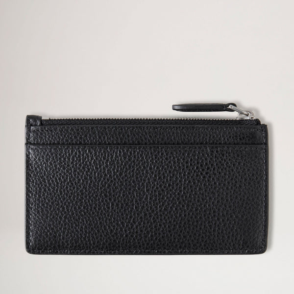 MULBERRY Continental Zipped Long Card Holder in Black Small Classic Grain