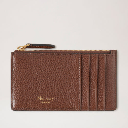 MULBERRY Zipped Long Card Holder Two-Tone Small Classic Grain in Oak