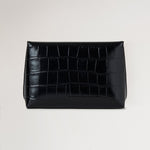 MULBERRY Darley Cosmetic Pouch Shiny Small Croc in Black
