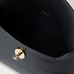 MULBERRY Darley Cosmetic Pouch Shiny Small Croc in Black