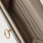MULBERRY Amberly Clutch Shiny Small Croc in Cashmere Taupe