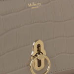 MULBERRY Amberly Clutch Shiny Small Croc in Cashmere Taupe