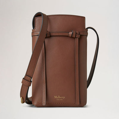 MULBERRY Clovelly Phone Pouch Micro Classic Grain in Bright Oak
