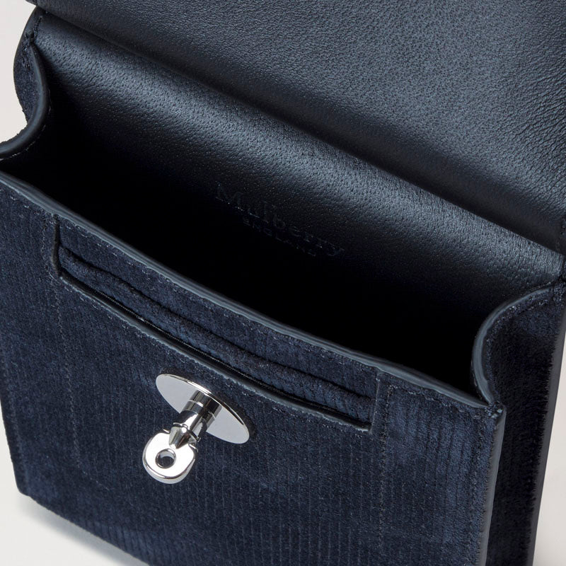 MULBERRY Mini Antony Cord Suede Pouch in Night Sky