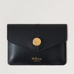 MULBERRY Press Stud Coin Pouch in Black Micro Classic Grain